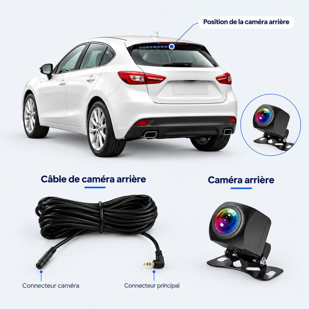 Dashcam voiture 4K avant + arrière 1080p GPS WiFi – carte 32 Go incluse