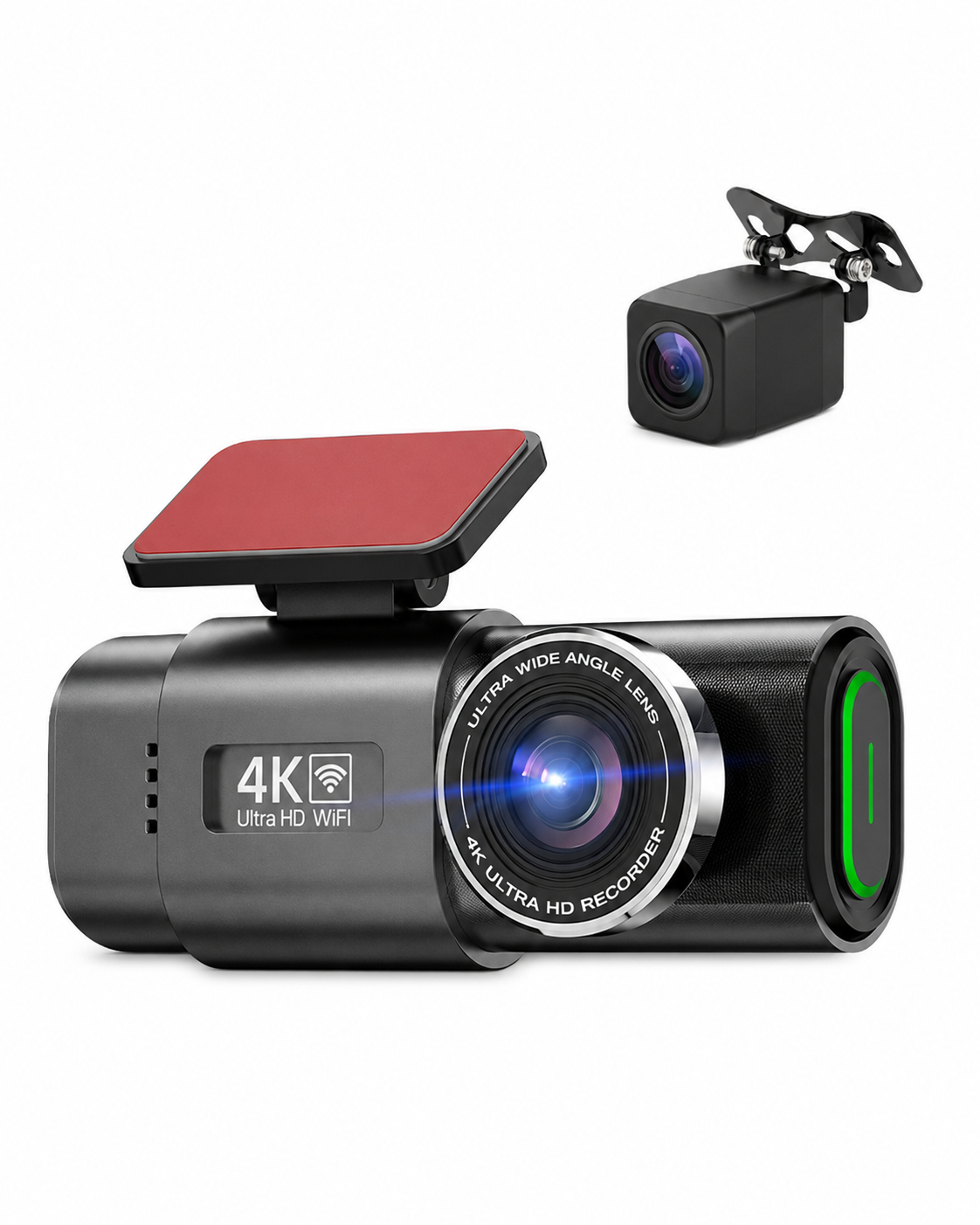 Dashcarcam 4K — Caméra embarquée Avant/Arrière Wifi