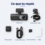 Dashcam voiture 4K avant + arrière 1080p GPS WiFi – carte 32 Go incluse