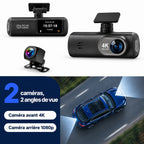 Dashcam voiture 4K avant + arrière 1080p GPS WiFi – carte 32 Go incluse