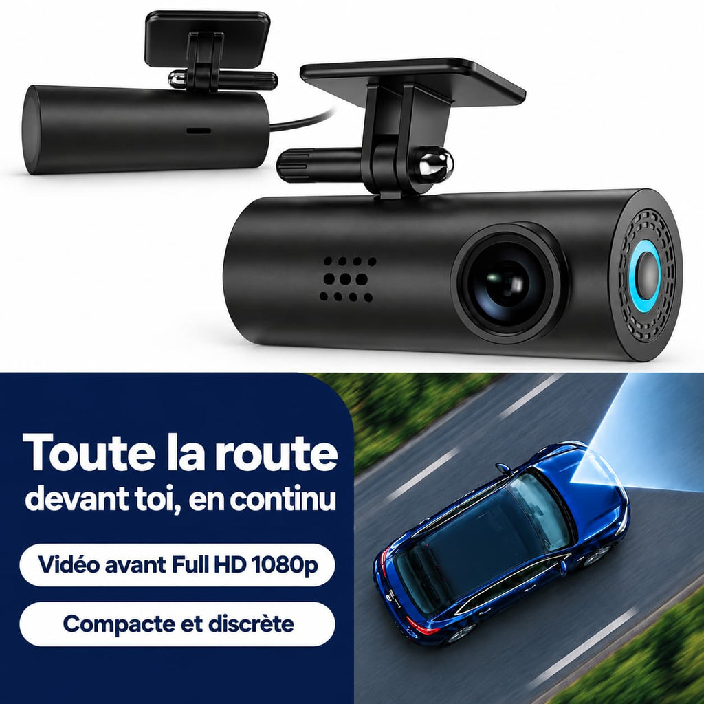Mini dashcam voiture Full HD WiFi – discrète, sans écran
