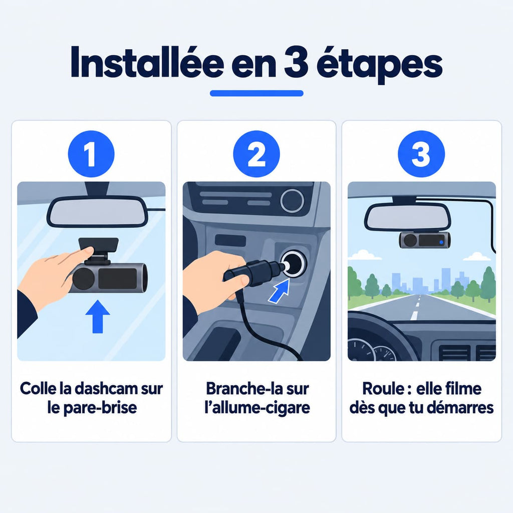 Dashcam voiture 4K avant + arrière 1080p WiFi – caméra embarquée