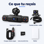 Dashcam voiture 4 caméras Full HD WiFi – avant, côtés et arrière